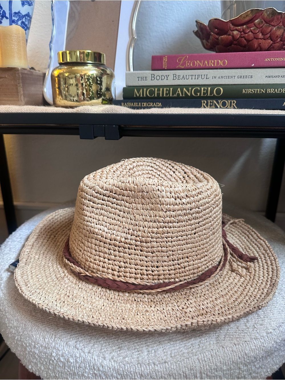 Urban Outfitters Natural Straw Fedora Hat - Picture 2 of 4